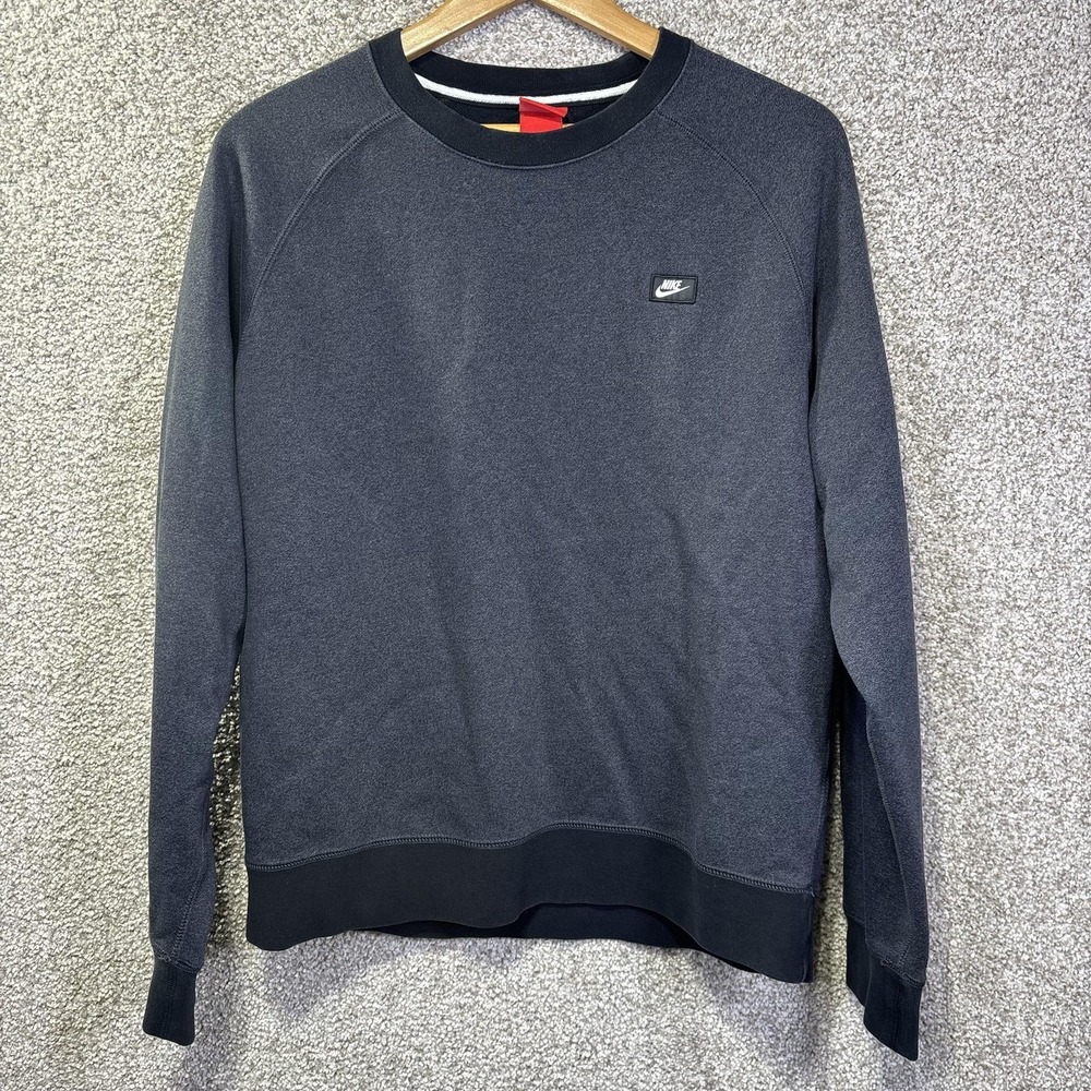 Nike Mens Crewneck Sweatshirt Large Charcoal Gray Heather Pullover